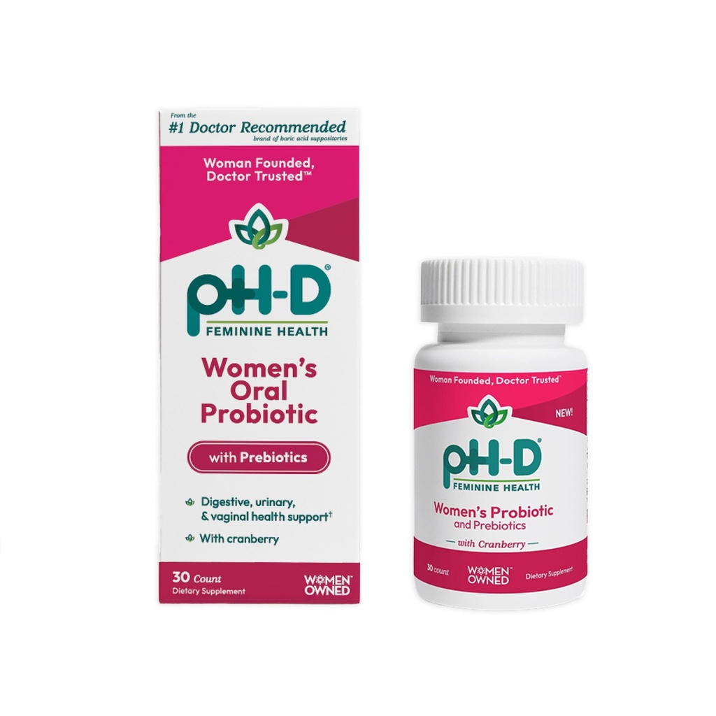 pH-D Feminine Health Support - Women 's Health Probiotic with Prebiotic Blend, Cranberry Fruit Extract - Oral Supplemen - 30 Count