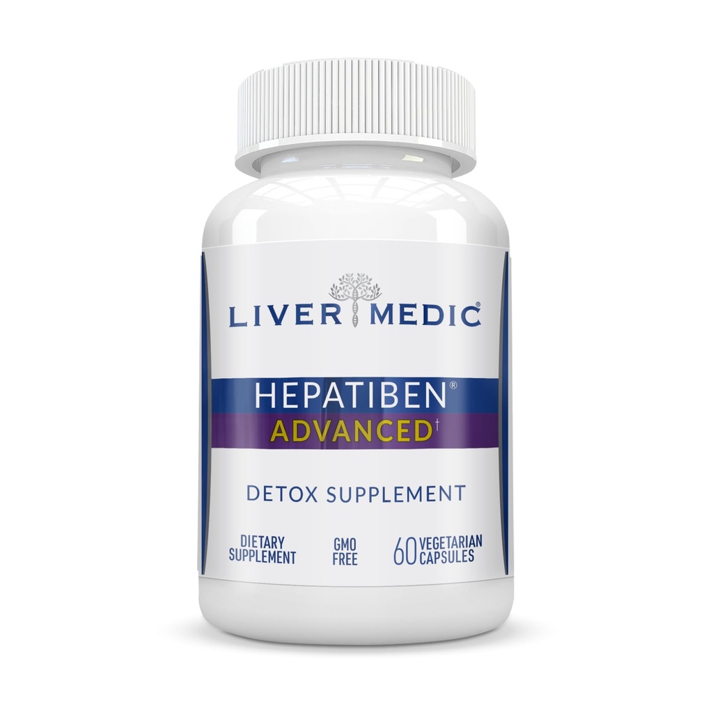 Hepatiben Liver Detox Cleanse, Non- GMO, w / Digetical Repair. Suplemen Hati Alam w / Milk Thistle, Silybin, NAC, Cholin, Turmeric, Berberine, L- Glutathione 60CT