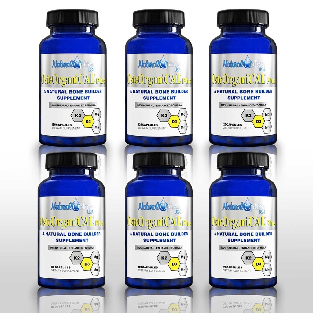 Plus - Organik Tanaman Sumber Dasar Suplemen Kalsium dengan Vitamin D3, k2, Magnesium Glycinate dan Manganese (720 Count) Paket 6