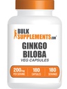 BulkSuplements.comginkgo Biloba Extract Capsules - Ginkgo Biloba Sourced from Leaves, Herbal Suplement - Vegan, 1 Capsule per Serving, 180 Count (Pack of 1)
