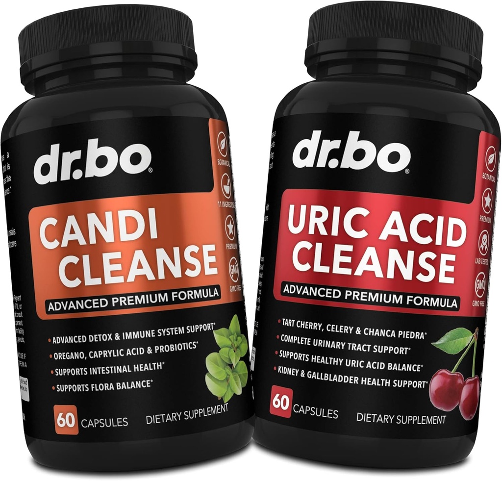 DR. BO Candi Uric Acid Cleanse Support - Oregano & Kidney Herbal Suplemen Perempuan & Men - Ekstra Kekuatan Uric Acid Flush Cusles & Oral ControlProbiotic Cleanser