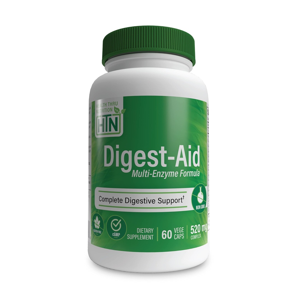 Diget-Aid Aid 124; Complete Digetical Enzyme Formula dengan Pre dan Probiotic Scruption 124; Diffic & Nustation Support 124; Fast Acting Discomfort Relief 124; None-GMO 124; by Health Thru Nutrition (Pack of 60)