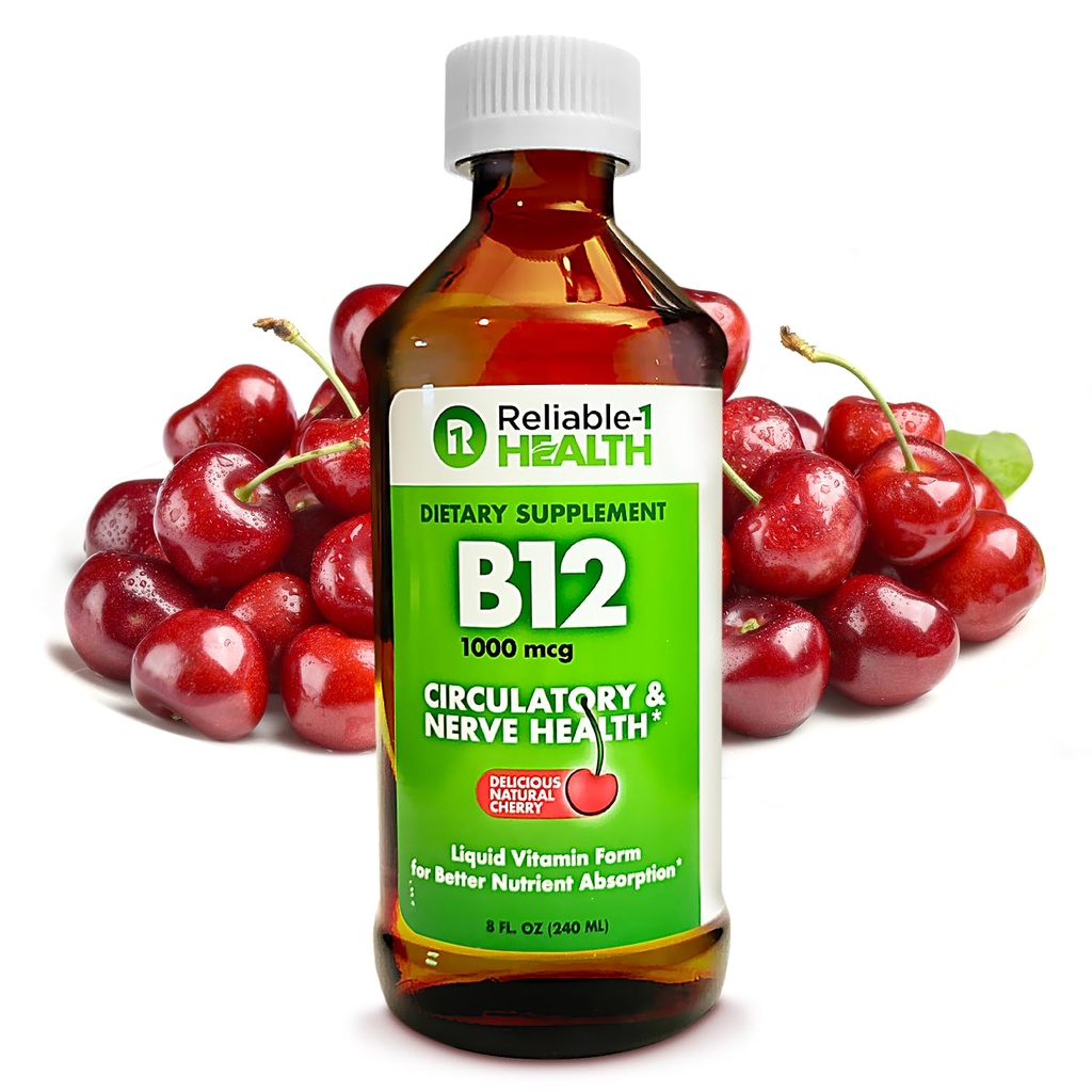 Relicle- 1 Laboratorium Liquid Vitamin B12 Daily Suplemen 10000 mcg untuk Pria & Perempuan - Alami Cherry Flavor