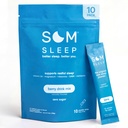 Som Sleep, Calm Sleep Powder Drinder Mix, 3mg Melonatin, Magnesium, Vitamin B6, L- Theanine & GABA - Vegan, Zero Sugar, Keto Friendly - Berry, 10- Pack