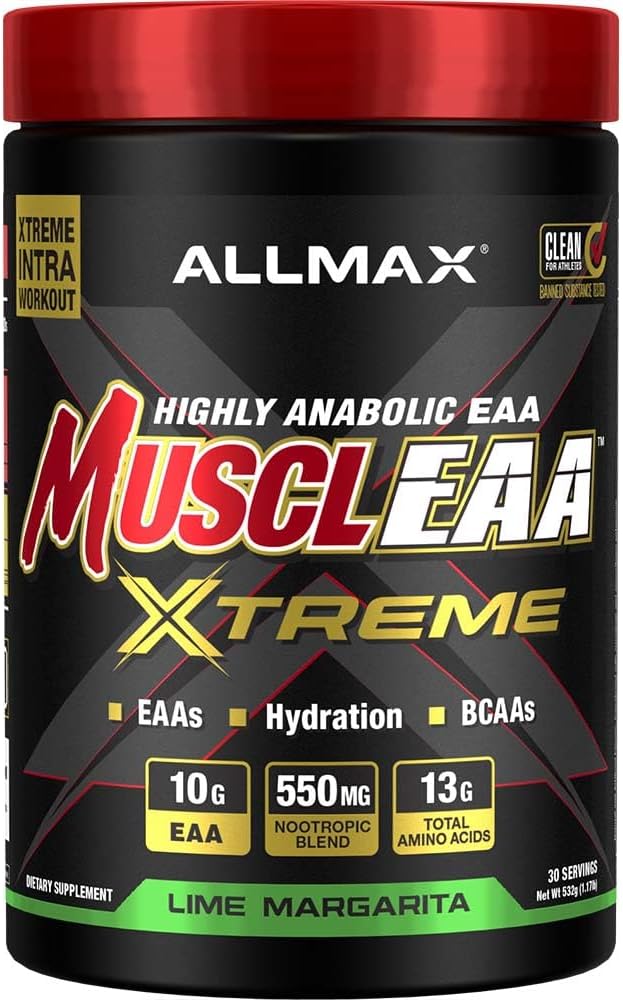 ALLMAX MUCLEA Xtreme, Lime Margarita - 532 g Powder - menyediakan EAS, BCAAs & Hidration - hingga 30 pelayan...