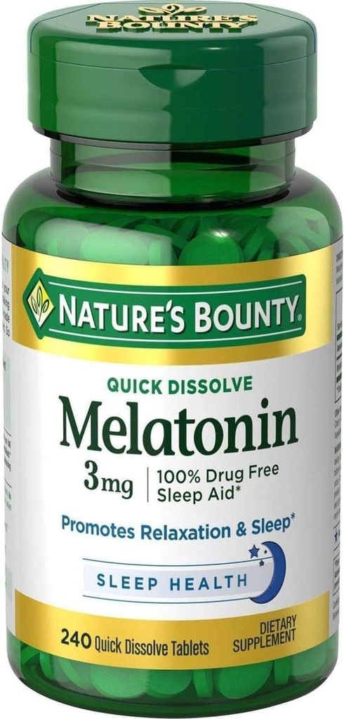 Nature 's Bounty Melonatin 3 mg Tablet 240 (Paket 4)
