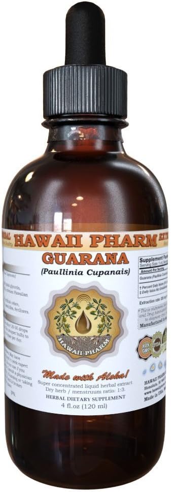 Guarana Liquid Extract, Guarana (Paulinia Cupanais) Tincture Tambahan 4 oz