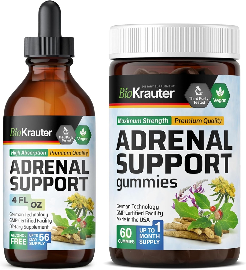BIO KRAUTER Adrenal Dukung 60 Gummies & Adrenal Dukung Tarture 4 Fl.