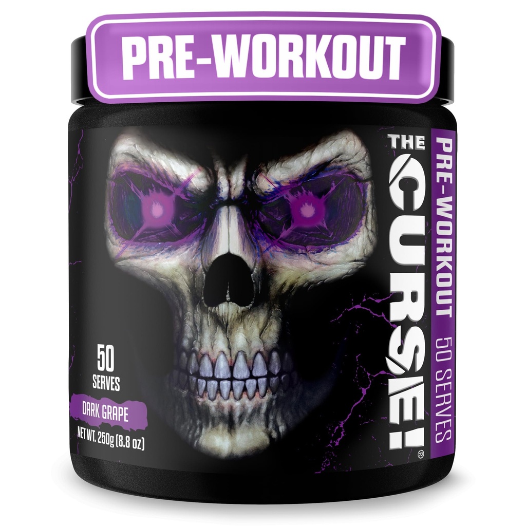 Kutukan JNX! Pra Workout Powder for Men & Women, Caffeine, Beta- Alanine, Creatine, L- Citrulline, 50 Servings, Dark Grape Flavor - Boost Energy, Kekuatan & Fokus