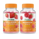 Lifeable Collagen & Vitamin C + Magnesium, Gummies Bundle - Great Tasting, Vitamin Suplemen, Gluten Free, GMO Free, Chewable Gummy