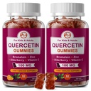 (2 Paket) Quercetin Gummies dengan Bromelain, Elderberry, Zinc dan Vitamin C - Chewable Quercetin Suplemen 700mg untuk Imunity, Allergy, Aging Dukungan - Gegan Gummies untuk Dewasa & Kid