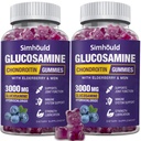2 Packs Glucosamin Chondroitin Gummies - 3000MG Tambahan Dukungan Bersama Dengan MSM & Elderberry, Fleksibilitas, Antioksidant Immune Dukungan untuk Dewasa, Pria & Perempuan