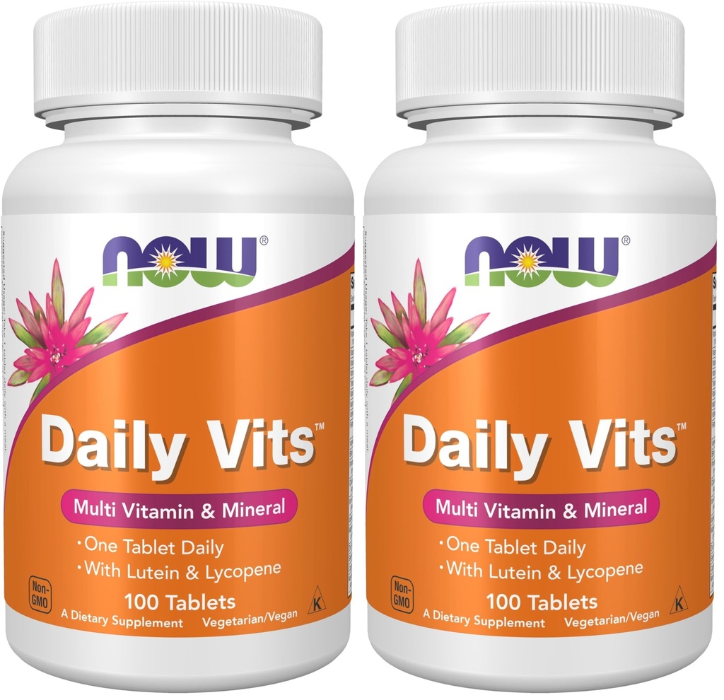 Suplemen SEKARANG, Daily Vits ™, One Tablet Daily dengan Lutein & Lycopene, 100 Tablet (Paket 2)