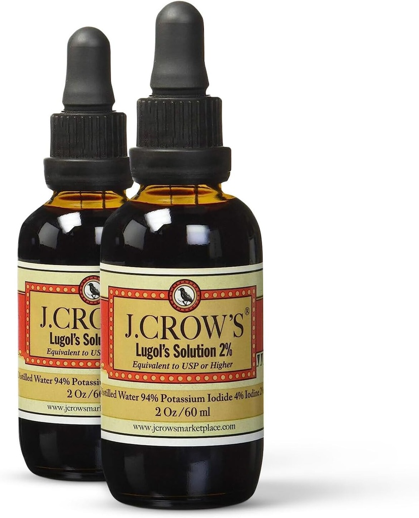 Solusi J.CROW di Lugol tentang yodium 2% 2 oz (2 Pack)