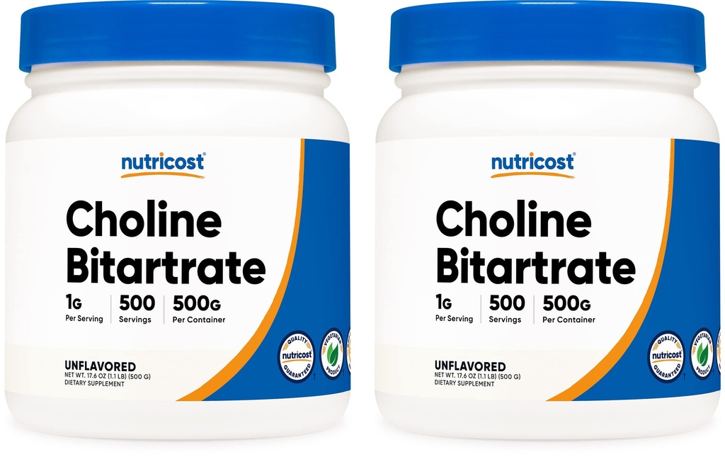 Nutricost Clear Chooline Bitartch Powder 500G (2 Botol)