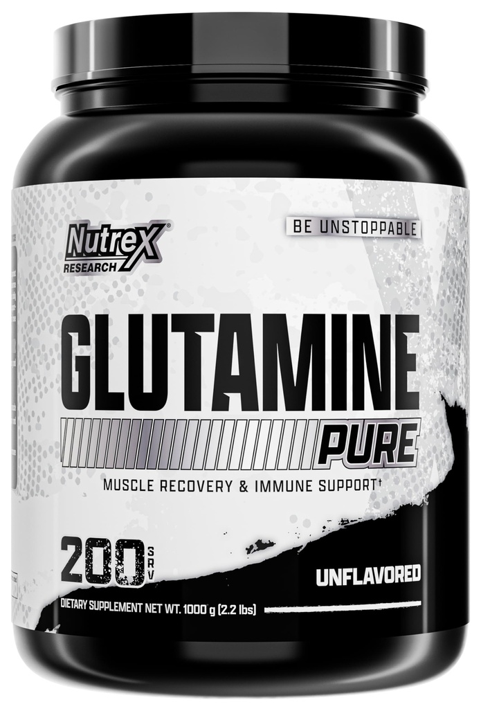 Nutrex Research L-Glutamine Powder - 200 Serbu - Murni Unfeatored, Non- GMO & Gluten Bebas