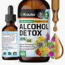 BIO KRAUTER Alkohol Detox Tincture - Liver Cleanse & Detox Formula - Milk Thistle & Dandelion - Liquid Extract - Alkohol dan Gula Free - Vegan Drops 2 Fl.Oz.