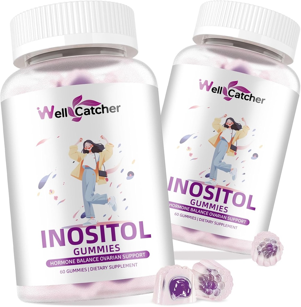 Inositol Gummies Myo- Inositol & D- Chiro Inositol Ideal 40: 1 Rasio Inositol Suplemen dengan Omegaga- 3 Vitamin D3 Supports Kesehatan Ovulasi Siklus Regularitas Grape Flavor 2