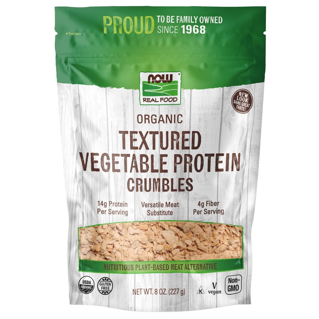 NOW Foods, Organic Text Protein Granules, Non- GMO, Versatile, Vegetable-Soured Protein, 8- Ounce (Packing May Vary)