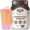 Tanaman OS Powder berbasis Protein, Chocolate USDA Organik - Low Carb Pea Protein Blend, Vegan Superfood dengan Vitamin & Minamins - Keto, Soy, Dairy Free - Meal Pengganti Perempuan & Pria - 15 Servis