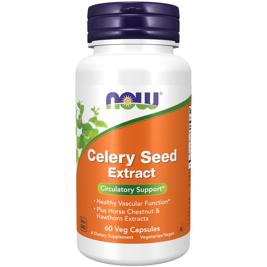 Sekarang Suplemen Makanan, Ekstrak Benih Celery, ditambah Horse Chestnut dan Hawthorn Extracts, 60 Veg Capsules