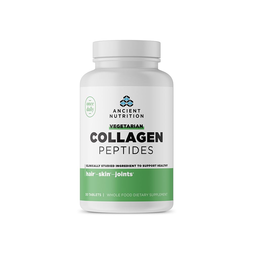 Nutrition Vegetarian Kuno Collagen Peptides, Collagen Peptides Tablet, Collagen with Prestaine and Progories, Support Healthy Skin, Hair, Joints, Divalry, Vegetarian Capsules, 30 Count