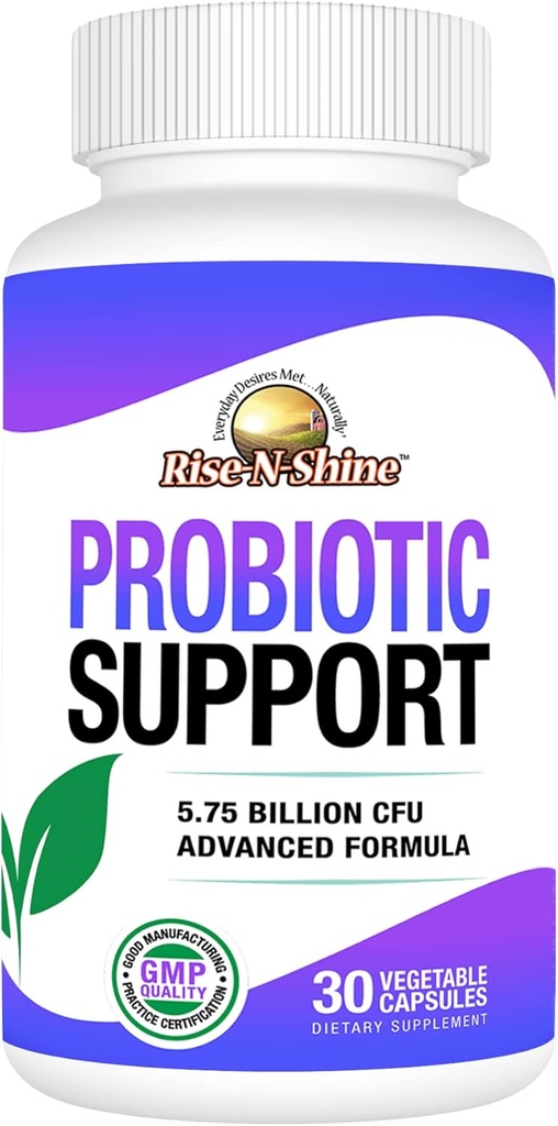 Rise- N- Shine Propoles untuk Perempuan dan Pria - 5.75 miliar CFU 7 Strains - 30 Kapsul
