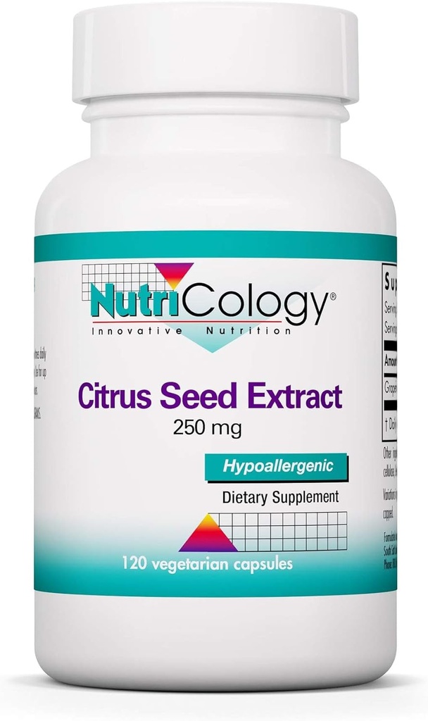 Nutricology Citrus Extract Suplement - Grappefruit Seed Extract 500mg, Support Metabolic Fungsi, Contaminant Free, Vegetarian Capsules - 120 Count