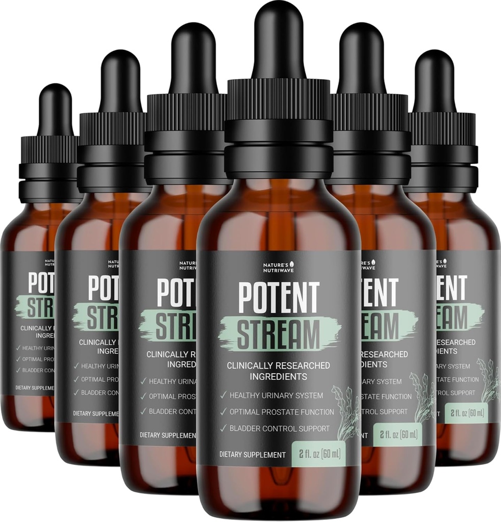 PotenStream Drops - Original Formula, Natural Liquid Suplemen dengan Tanaman Ekstraksi 124; 100% Natural, Dibuat di AS, 6 Bulan Suppply