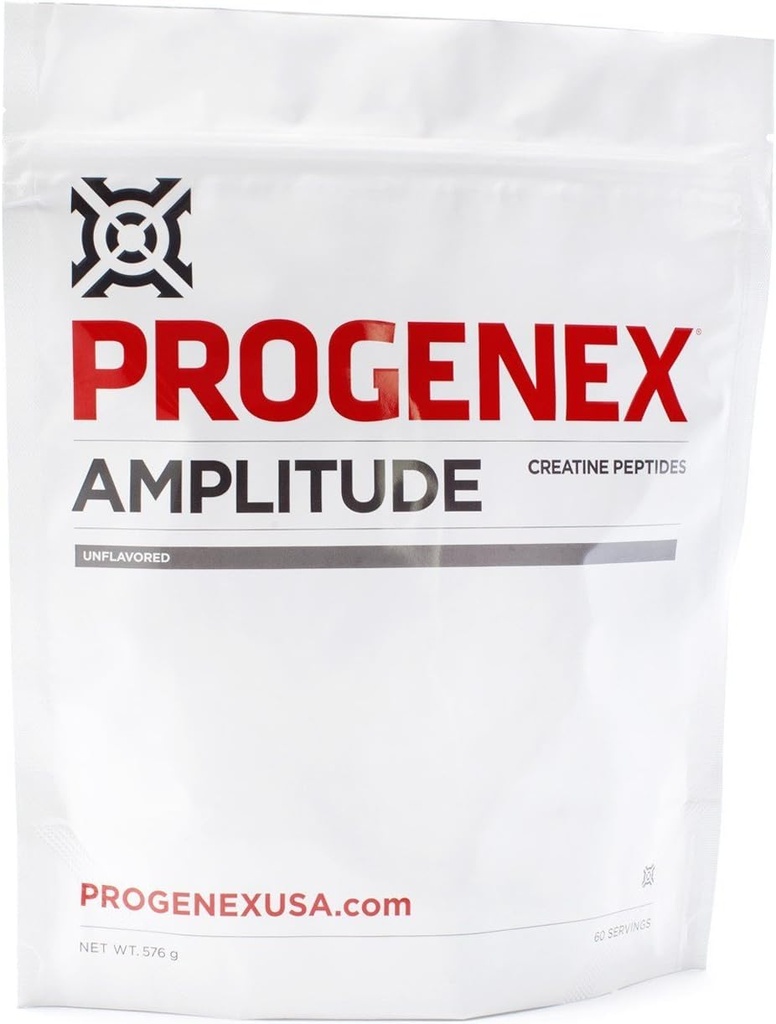 Progenex ® Ampliitude Creatides Peptides 124; Increases Lean Muscle Mass 124; Augments Energy and Exploctives in Workouts 124; Taseless and Mixes Well 124; 60 Servings
