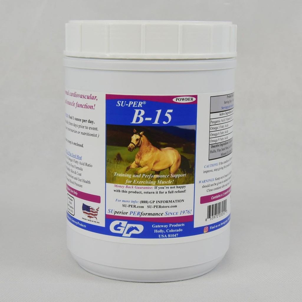 SU-PER B-15 Vitamin Suplemen untuk Kuda - Equine Vitamin B- 15 bubuk untuk Dukungan Performance - 2,5 Pounds, (2 Pack)