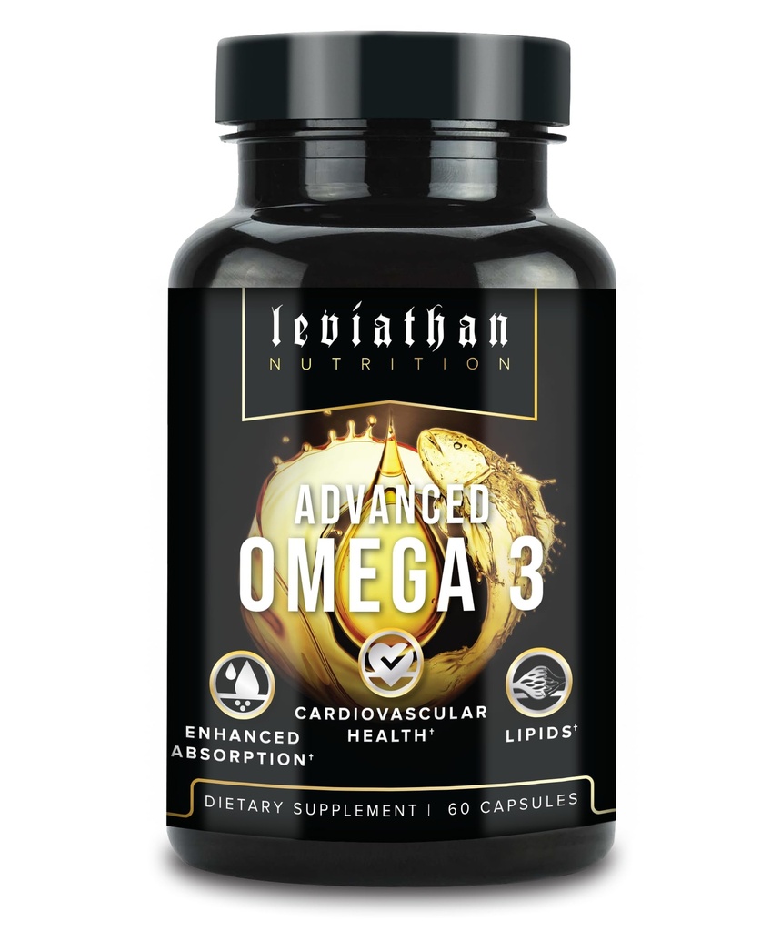 Leviathan Fish Oil Omega 3 Capsules 124; Premium Norwegia Omega 3 Minyak Ikan untuk Jantung, Otak, & Imune Dukungan 12.4; Penyerangan Superior Tiga Kekuatan Minyak Ikan - Free Form & DHA