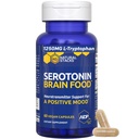 Serotonin Brain Food - 1250mg L- Tryptophan & 400mg Rhodiola Rosea Suplemen Dukungan Mood untuk Stress Relief - Neurotransmitter Dukungan dengan Magnesium Glycinate & Zinc - 60 Capsules