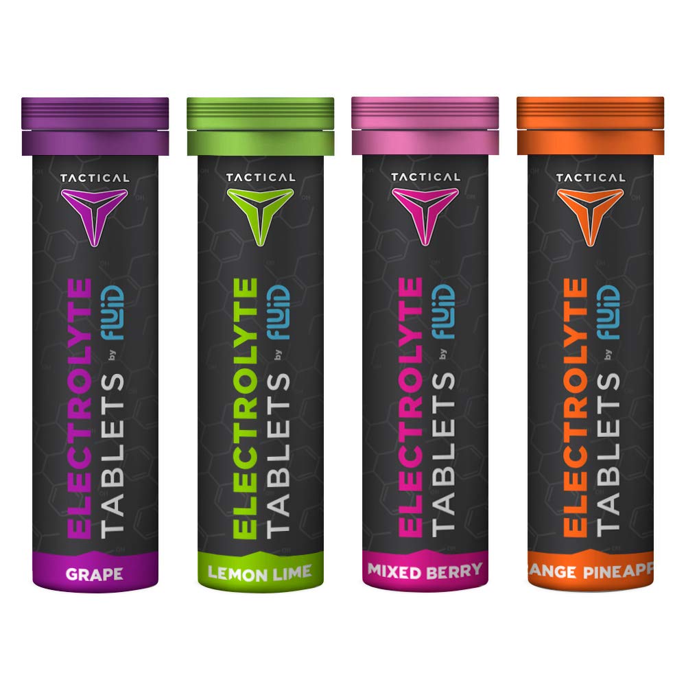 Tactical- Effervescent Hydration Tablet, Penggantian Elektrolyte dan Pencegahan Dehidran, 4 Pack, 40 Servis (Variety)