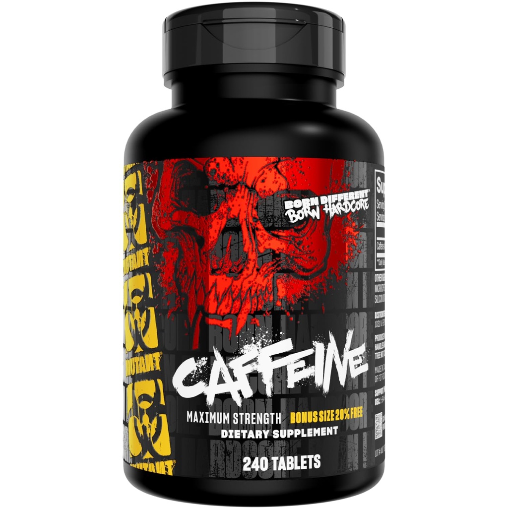 Mutant Caffeine Pill - Farmasi - Suplemen Caffeine Murni Kelas untuk Boosting Energy, Focus, Mental Alertice, Performance, & Endurance - Reduces Fatigue & Restores Wakefully - 240 Tablet