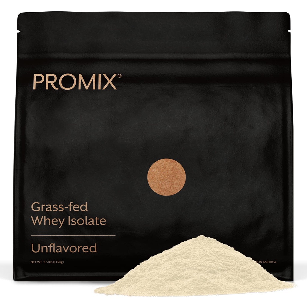 ProMix Nutrition Whey Protein Isolate Powder, 30g Grass Fed Isolate, 6.6g BCAAs, Gluten Free, Keto Friendly, Unflamited - 2.5 Pound (Pack of 1)