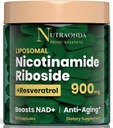 Lipomal Nicotinamide Riboside 900mg Resveratrol & Quercetin - NAD Tambahan Tambahan untuk Anti Aging, Cellular Energy & Improve Health- 80 Capsules