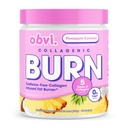 Obvi Collagenic Burn Powder 126; Multi- Collagen Peptide Blend dengan GBB, Ashwagandha & Green Coffee 126; Pineapple Coconut, 25 Servings