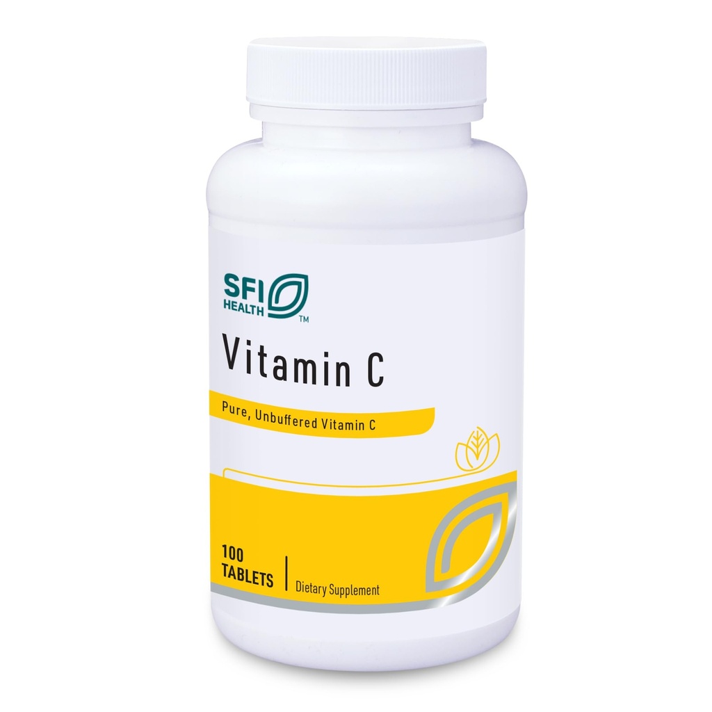 Klaire Labs SFI Health Vitamin C - 1000 Milligrams L- Accorbic Acid di Tablets Coated untuk Melindungi dari Oxidasi (100 Tablet)
