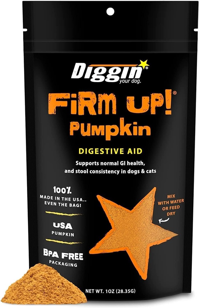 Diggin 'Your Dog, Firm Up Original Labu Super Dog & Cat Suplemen, 1 Ounce