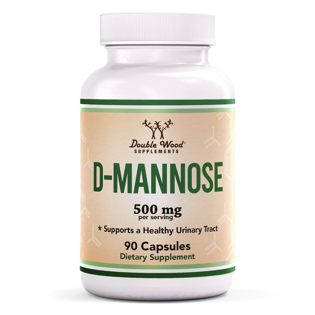 Tambahan Kayu Ganda D Mannose 500mg Kapsul, 90 Count (D-Mannose untuk Urinary Trakt Health and Bladder Lining, Membantu Pencegahan UTI) Vegan Aman, Non-GMO, Gluten Bebas