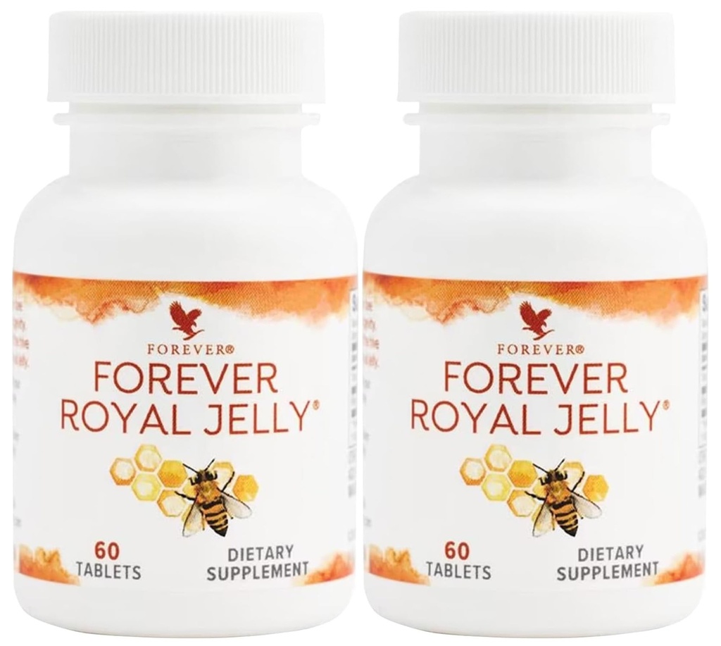 Selamanya Hidup - Royal Jelly - Vegetarian- Friendly dan Gluten- Free Suplemen untuk Energi dan Vitalitas - 2 Botol