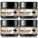 Shilajit Pure Himalaya Shilajit Organik Resin - Potency Maksimal 600mg Natural Organical Shilajit Resin dengan 85 + Trace Minecies & Fulvic Acid for Energy, Ammune Dukungan, 30 Grams (4 Pack)