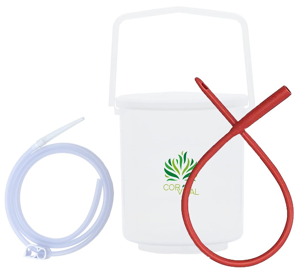 Coffee Enemy Kit for Colon Cleansing - Disarankan oleh Gerson Home Enema Kit - Betma Bucket Kit dengan Red Tube - Colon Detox Organic Coffee Enema - Detima Coffee Colon Cleanser - Colon Health