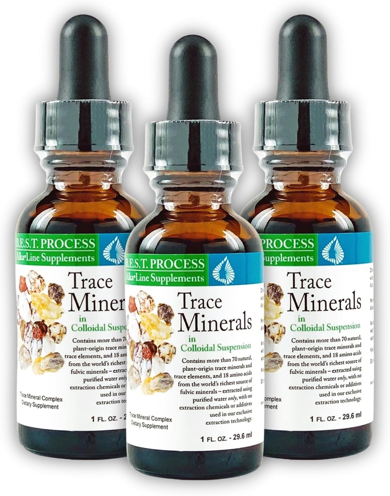 Morter Trace Minements in Colloidal Suspension (3 Pack) Morter HealthSystem Best Progress Alkali - Nutrient Dese Trace Elements, Fulvic Mineces & Acids