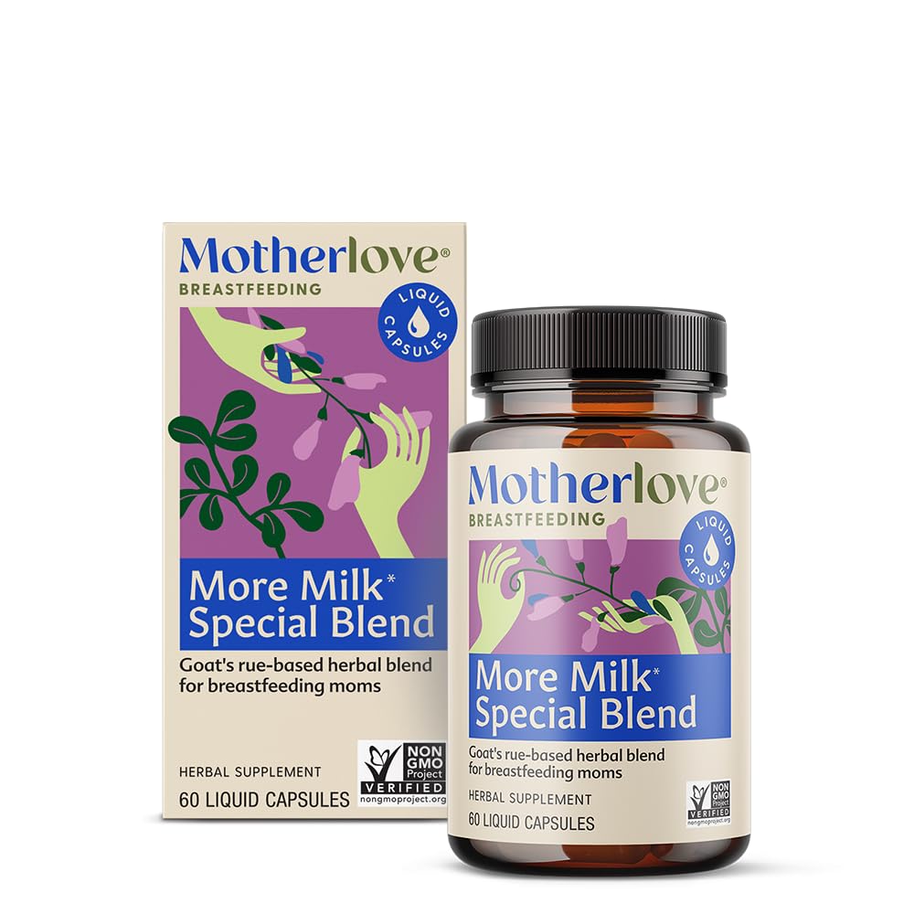 Motherlove More Milk Special Blend (60 Liquid caps) Herbal Lactation Suplement w / Goat 's Rue to building Breast Tisst & Dup - Non-GMO, Organic Herbs, Vegan, Soy- Free