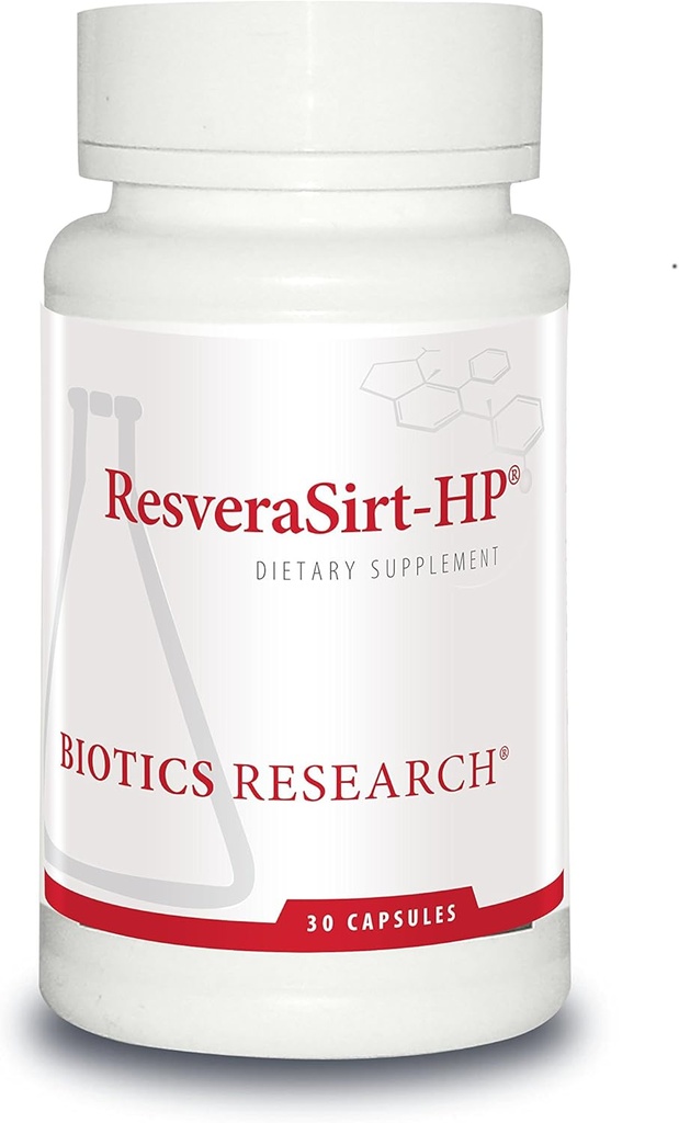Riset Biotika ResveraSirt HP Formulasikan oleh Dr. Mark Houston, Trans Resveratrol, Quercetin, Meningkatkan Aktivitas Sirtuin, Dukungan Cardiovaskular, Daya Jantung, Dukungan Vascular, 30 Kapsul