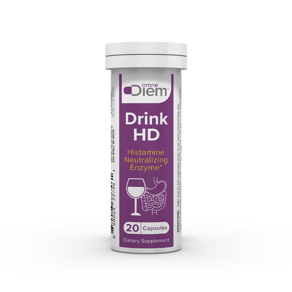 OmneDiem Drink HD Dimetary Suplemen: Histamin Natural Netralisasi & Digesting Enzyme - Diamine Oxidase DAO, 20 Kapsul