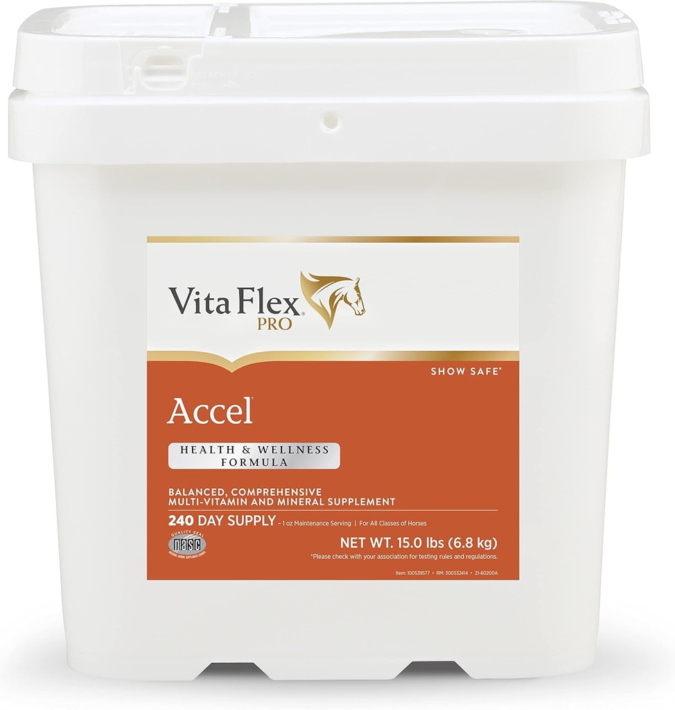Vita Flex Pro Accel Health & Wellness Formula, Horse Suplement, 15 Pounds, 240-Day Supply