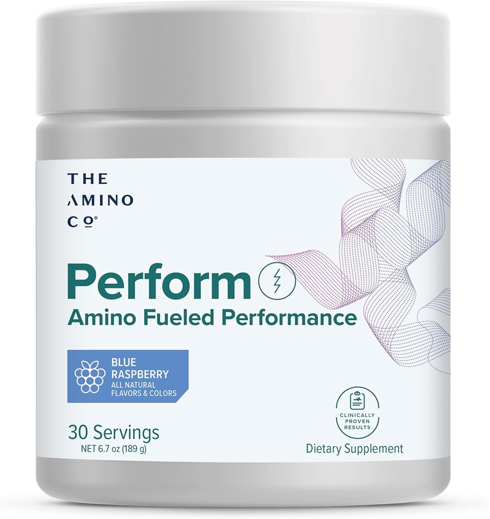 The Amino CO. - Lakukan Pra Workout Powder Suplemen dengan EAA Amino Acids & Natural Flavor, Stevia Sweeten Pretraining Energy Boost for Men & Women - Blue Raspberry (6.7 oz)